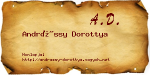 Andrássy Dorottya névjegykártya